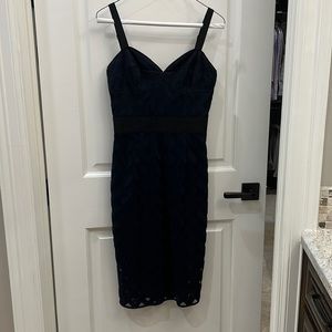 Milly cocktail dress in navy/black